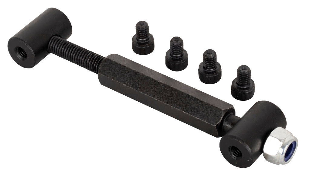 Unior 1693.23 adjustable screw for 1693.1 and 1693.1S round-jaw clamps: threaded spindle, two barrel nuts, hex body, nylon-insert locknut, four socket-head screws