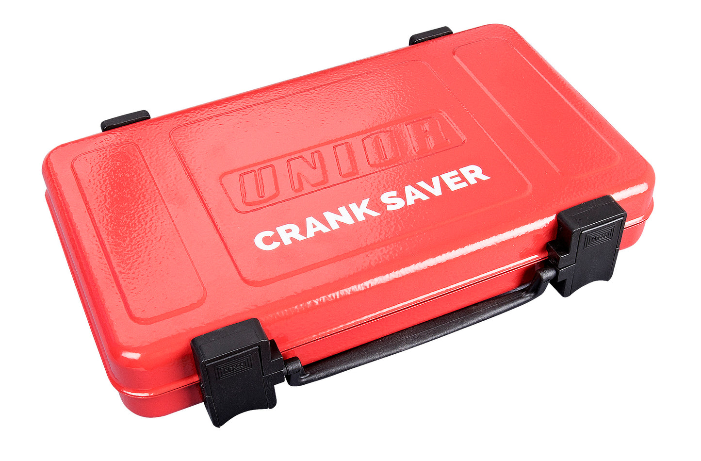 Unior Crank Saver Kit 1695MB1-US closed red metal storage case with carry handle and latches