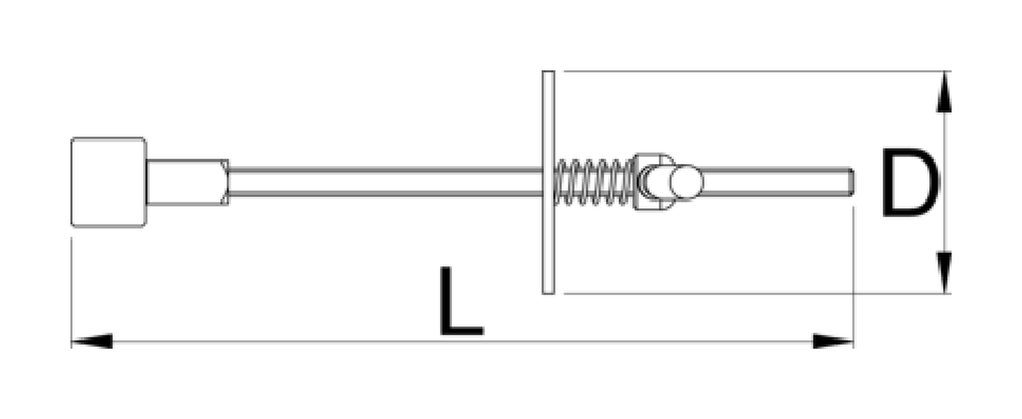 Unior 1671.RET dimension drawing: length L 231.5 mm and disc diameter D 65 mm