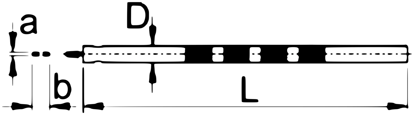 Dimension drawing of the Unior 1751/2T nipple insertion tool: 130 mm length (L), 6.5 mm shaft diameter (D)