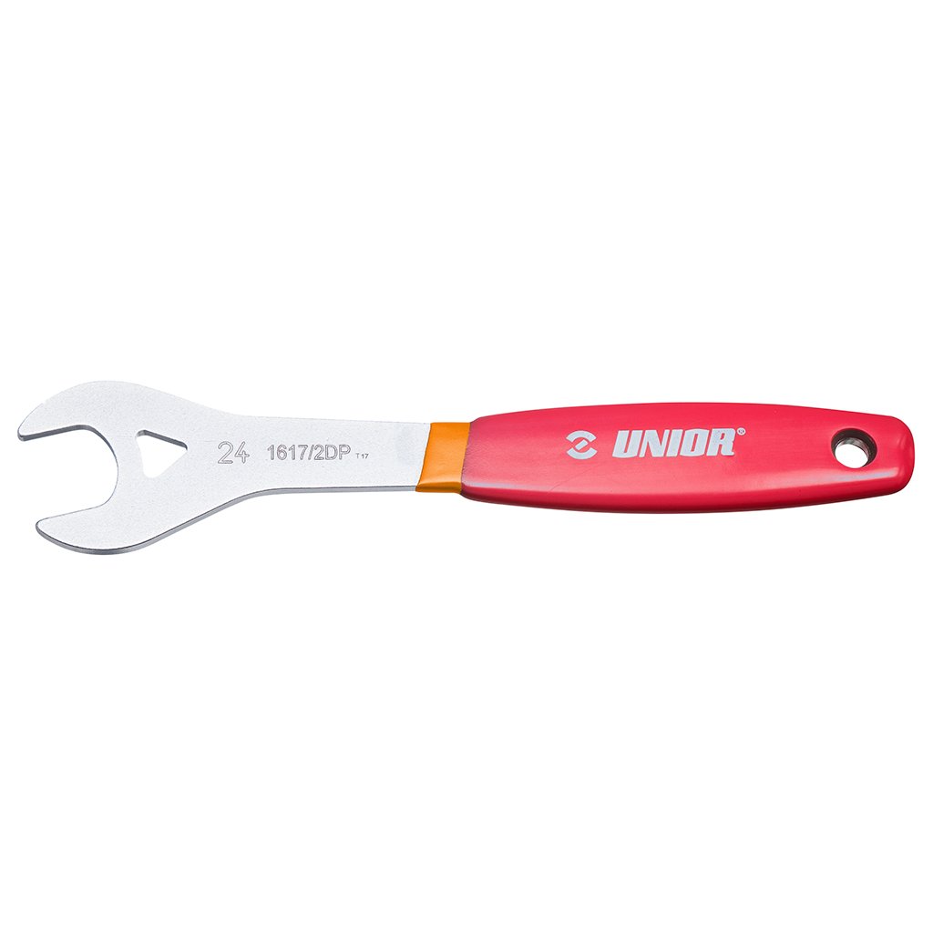 Hub and Axle Tools category — Unior 1617/2DP 24 mm bicycle cone wrench with red dipped handle