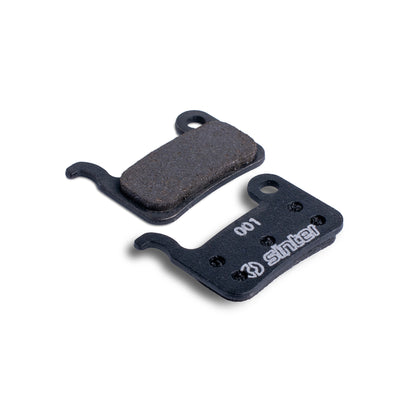 Sinter 001 disc brake pads pair on black steel backing plate, organic compound for Shimano A/M-type calipers