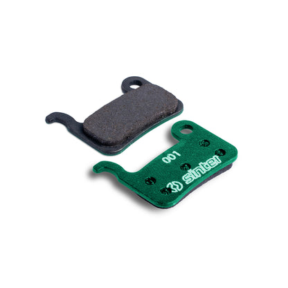 Sinter 001 Green disc brake pads, organic compound pair on steel backing plate for Shimano A/M-type calipers