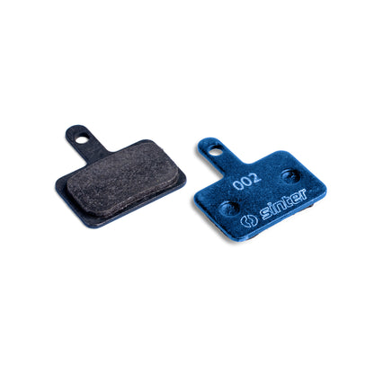 Sinter Blue 002 disc brake pad pair, organic friction face and 002 stamped back plate for Shimano Deore Alivio Acera
