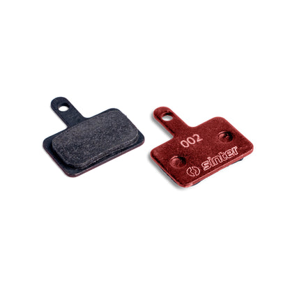 Sinter Red 002 disc brake pad pair, organic friction face and 002 stamped back plate for Shimano Deore Alivio Acera