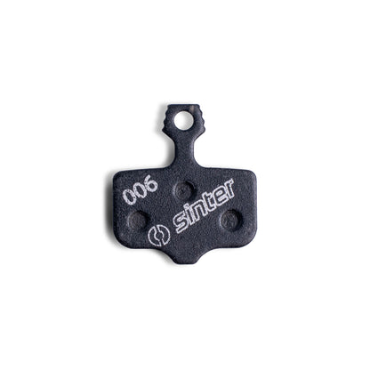 Sinter Model 006 single black organic disc brake pad with Sinter logo, Avid standard compound fitment