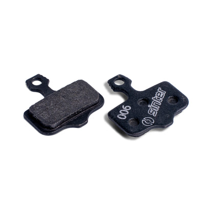 Sinter 006 disc brake pads pair on black steel backing plate, organic compound for Avid and SRAM hydraulic calipers
