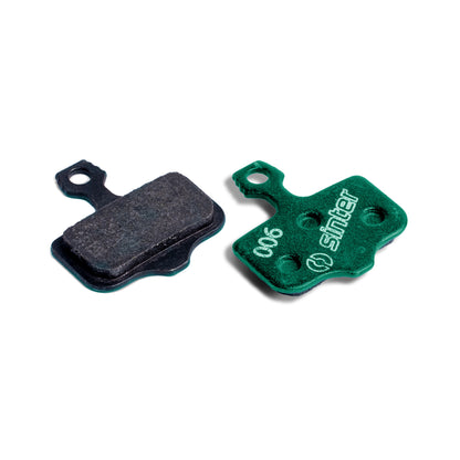 Sinter 006 Green disc brake pads, organic compound pair on steel backing plate for Avid and SRAM hydraulic calipers