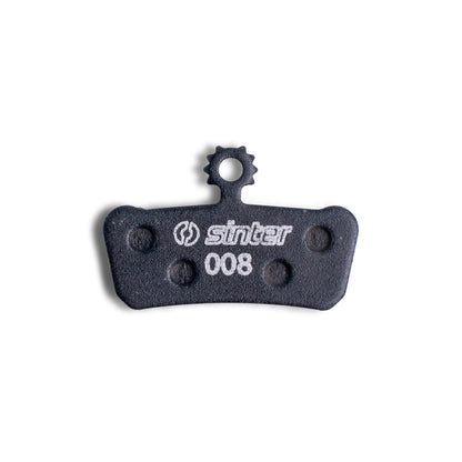Sinter Black s008 organic disc brake pad with retaining tab, for SRAM G2, Guide and Trail calipers