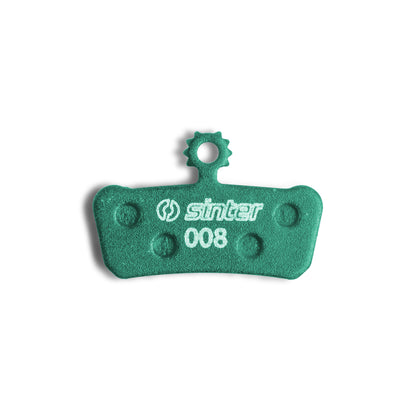 Sinter Green s008 organic disc brake pad with retaining tab, for SRAM G2, Guide and Trail calipers