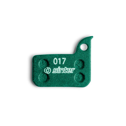 Sinter Green 017 SRAM-fit disc brake pad, organic compound front face with model 017 stamp
