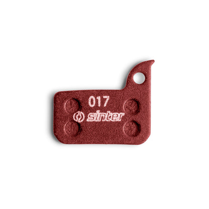 Sinter Red 017 SRAM-fit disc brake pad, organic compound front face with model 017 stamp
