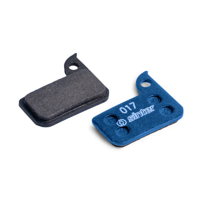 Sinter Blue 017 disc brake pads for SRAM road brakes, back plate and organic friction face shown