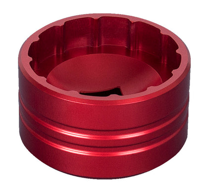 Unior aluminum bottom bracket socket for BSA30 threaded BB30, red 12-notch internal profile with ringed exterior