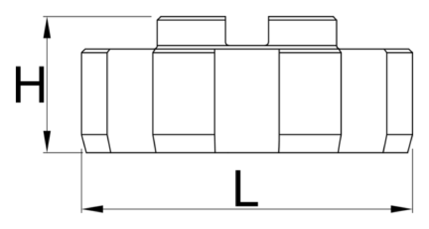 Unior 1695.5 T47 taps dimension drawing, side view with H and L callouts (no published numeric values)