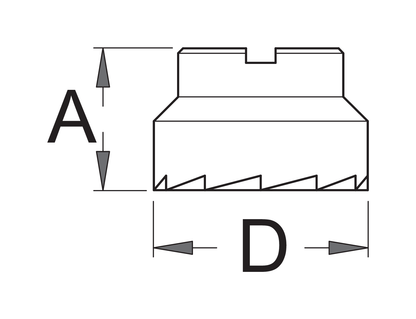 Unior 1699.1 bottom bracket reamer dimension drawing with A (thickness) and D (diameter) callouts