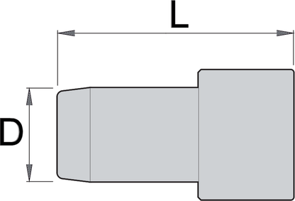 Unior 1702 fork seal driver dimensioned line drawing showing overall length (L) and driver diameter (D)