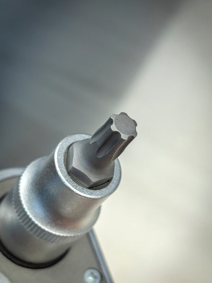 Unior 1/2-inch socket 192/2TXP standing upright, TX Plus profile tip and knurled drive collar visible