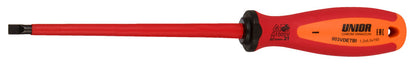 Unior 603VDETBI VDE electrician's screwdriver with insulated slotted blade rated 1000 V, pictured in the 6.5 x 150 mm size