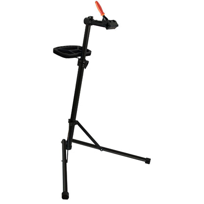 Unior BikeGator+ Repair Stand 1693A-US folding tripod with auto-adjustable clamp head and black parts tray