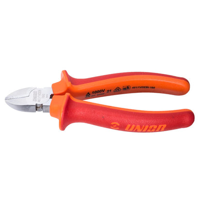 Unior 461/1VDEBI diagonal cutting nippers, 1000 V VDE-insulated handles for electrical wire cutting, 160 mm