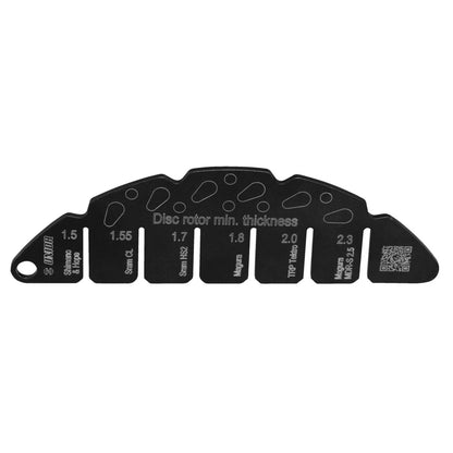 Unior Rotor Wear Indicator gauge with stepped thickness slots for Shimano, SRAM CL, SRAM HS2, Magura, TRP Tektro rotors