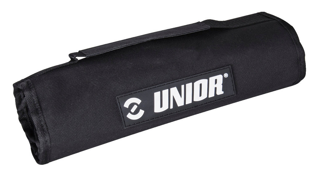 Tool Wrap Kit 1600WRAP-US rolled closed in its 500 x 285 mm coated-PU 970ROLL carrier with Unior patch