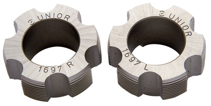 Unior 1697.1 BSA taps, left and right pair, chrome, engraved 1697 L and 1697 R, 1.3/8 x 24 TPI
