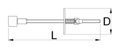 Unior 1671.RET dimension drawing: length L 231.5 mm and disc diameter D 65 mm