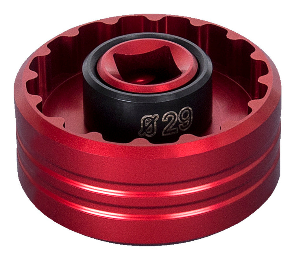 Unior 1671.T47 T47 bottom-bracket socket, 12-notch face with black Ø29 exchangeable guide adapter and 1/2 inch square drive