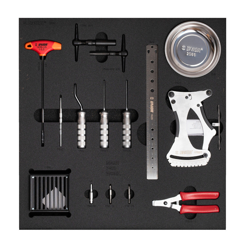 Set of tools in tray 1 for 2600C - Wheel building – Unior USA