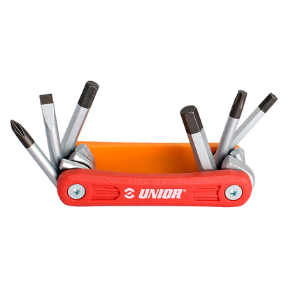 Unior Multitool EURO6, folding 6-function bicycle multitool with screwdriver bits and hex keys