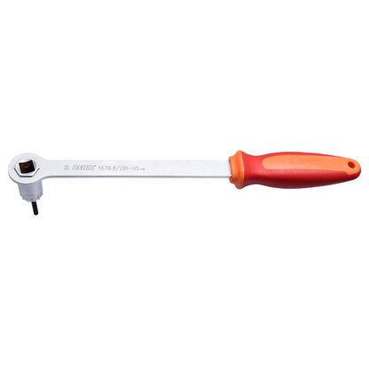 Unior integrated cassette lockring wrench 1670.8/2BI-US with hex driver, guide pin and bi-material red and orange handle