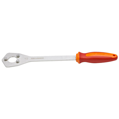 Unior Cassette Wrench X Range, SRAM AXS X-RANGE 10-tooth lockring tool with red and orange handle