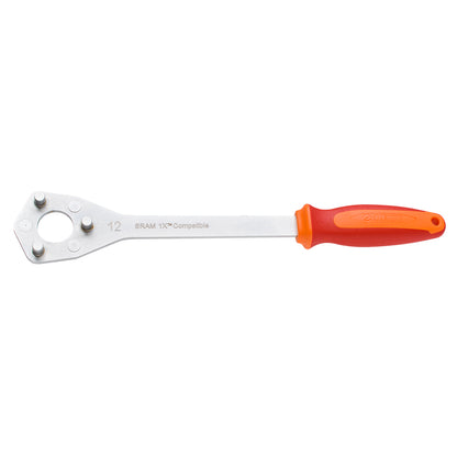 Unior Cassette Wrench X Range, SRAM 1X Compatible 12-tooth lockring tool with red and orange handle
