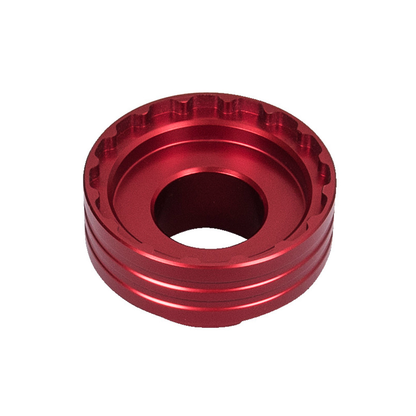 Unior Shimano Steps Lockring Tool 1724.SSL, red anodized splined socket for Shimano STEPS e-bike chainring lockrings