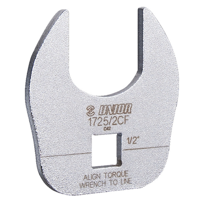 Unior 1725/2CF crowfoot open-end wrench, 1/2-inch drive bicycle torque-wrench attachment with alignment line stamped