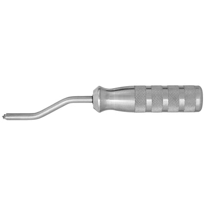 Unior Nipple Driver 1751/2, bent slotted tip with knurled aluminum handle for seating spoke nipples