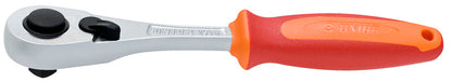 Unior 238.1 reversible bicycle ratchet wrench with chrome head and red and orange dual-density handle