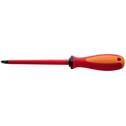 Unior Phillips Screwdriver 613VDETBI with 1000V insulated red blade and red-orange ergonomic handle