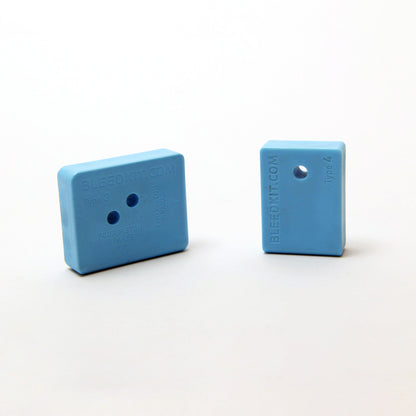 Bleedkit blue Type 3 and Type 4 pad spacer blocks for Shimano 2-piston and 4-piston hydraulic disc brake calipers