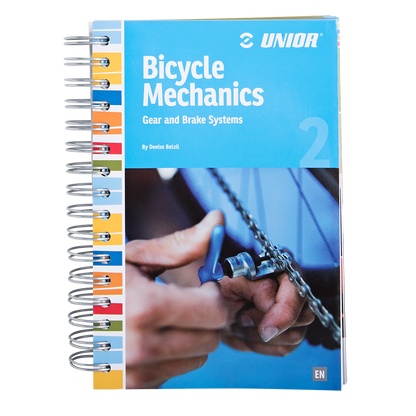 Unior Bicycle Mechanics Handbook Volume 2 cover, spiral-bound guide to bicycle gear and brake systems